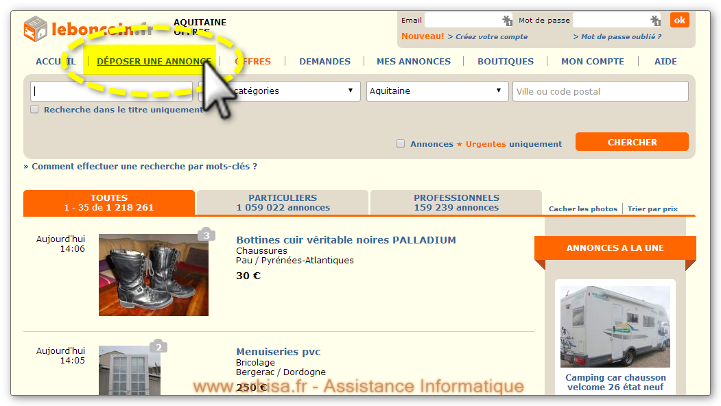comment faire une annonce sur leboncoin